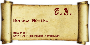 Böröcz Mónika névjegykártya